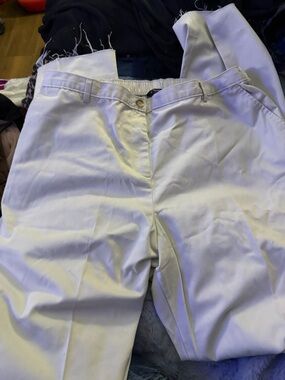 Lands' End high rise straight leg Off-White Chino Pants